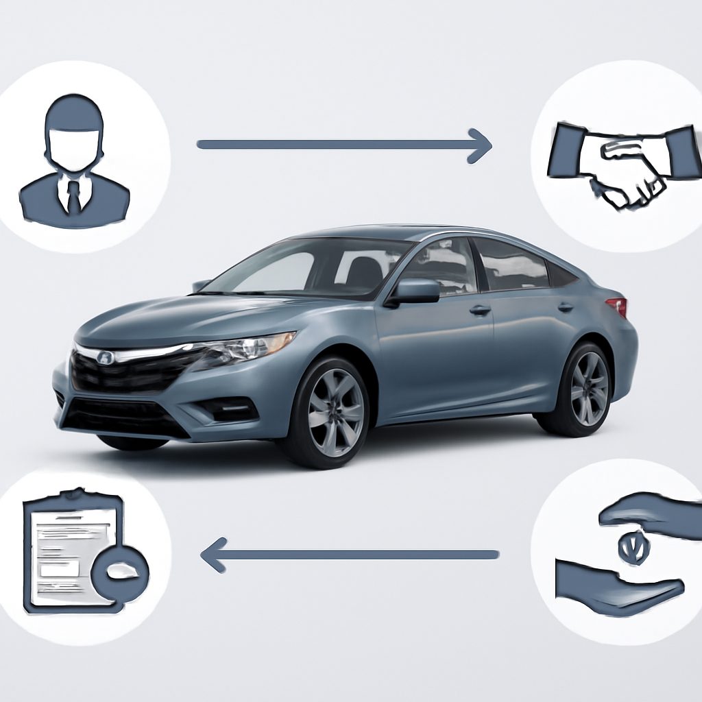 Пошаговая схема работы услуги по выкупу авто с пробегом