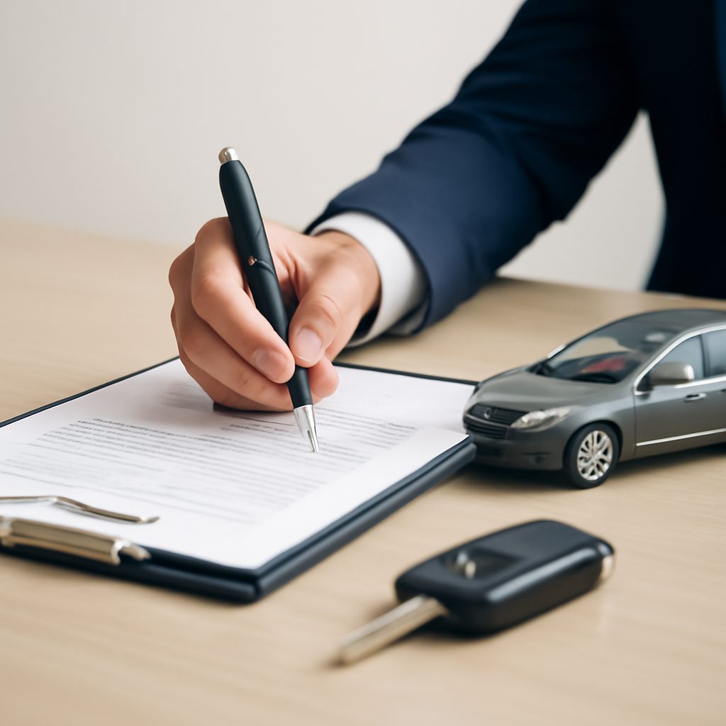 Процесс подписания договора купли-продажи автомобиля